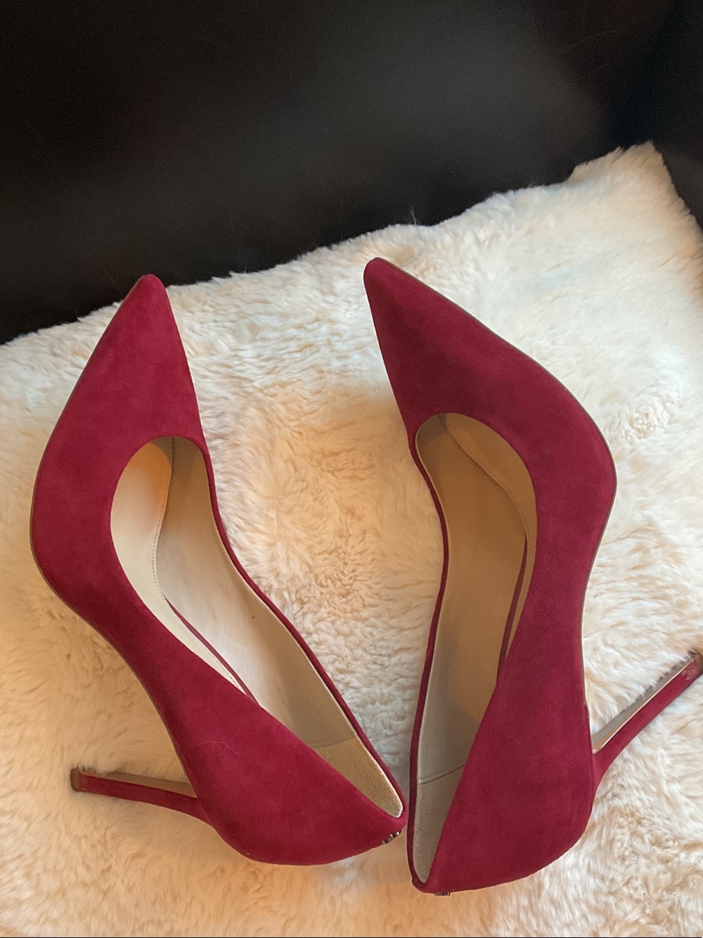 Sam Edelman Hazel Burgundy Suede Pointed Toe Stiletto Pump - Picture 9 of 11